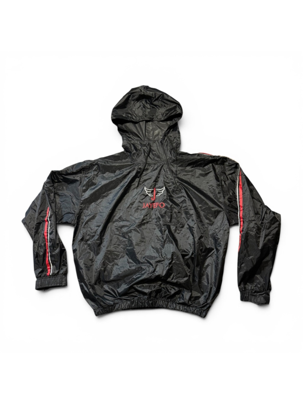 Vintage Jayefo Men Workout Windbreaker Rain Jacket Size XL Black
